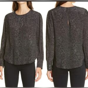 Rails Roslyn Long Sleeves Snake Print Top